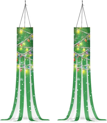 Miniatura 41 de Mummy Windsock - Calcetines de viento suaves e impermeables con bandera de Halloween, 2 piezas, lavables a máquina, secado rápido, bandera colgante