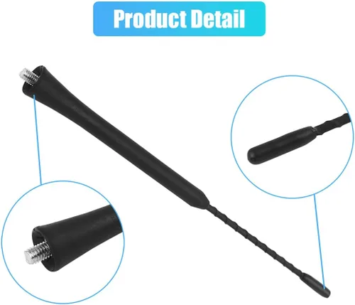 Miniatura 7 de X AUTOHAUX 9" Antena de radio universal para coche AM FM Antena aérea flexible Antena de radio de 22 cm Booster de señal Mástil de techo
