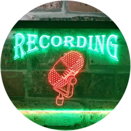 Miniatura 14 de ADVPRO Grabación en el micrófono de aire estudio de doble color LED neón signo azul y rojo 12 "x 8.5" st6s32-i0206-br