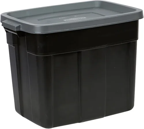 Miniatura 4 de Rubbermaid Paquete de 6 Contenedores Resistentes y Duraderos de 3 GAL para Almacenamiento con Tapas a Presión y Asas, Contenedores de Almacenamiento