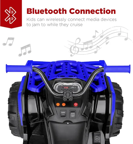 Miniatura 3 de Best Choice Products ATV eléctrico de 12 V para niños, juguete de 4 ruedas con audio Bluetooth, velocidad máxima de 3.7 mph, neumáticos con pisadas
