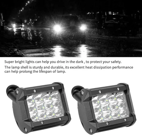 Miniatura 3 de Luz de trabajo LED, 1 par de 1 V-48 V 4 pulgadas 4 filas 36 W barra de luz de trabajo universal lámpara de conducción para camiones, carretillas
