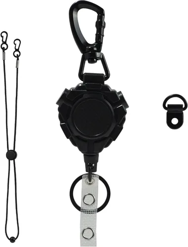 Soporte de micrófono CB retráctil, resistente soporte de micrófono retráctil con cable de acero inoxidable de 32 pulgadas, cordón tejido y soporte
