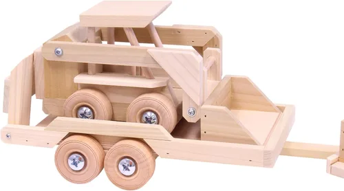 Miniatura 7 de Camión de madera y remolque plano con juego de skidloader