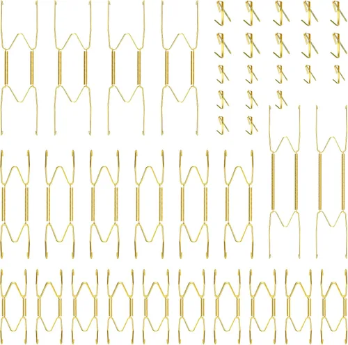 Miniatura 9 de Hotop 20 ganchos invisibles para placas de pared de 4/5/6/8/10 pulgadas, ganchos de acero inoxidable decorativos con 20 ganchos con clavos para Negro