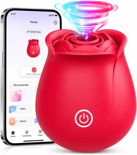 Vibrador de succión Lamiendo Rotación Juguetes sexuales Rose Juguete sexual