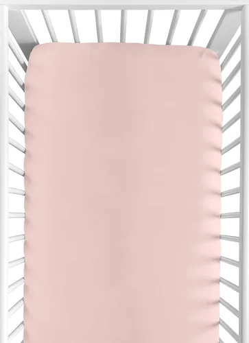 Sweet Jojo Designs Sábanas ajustables para cuna de bebé (rosa sólido) para niñas, guardería infantil, habitación de niños pequeños - Tamaño estándar