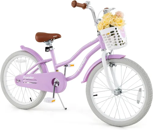 Miniatura 24 de BABY JOY Kids Bike, 12 14 16 18 20 Inch Boys Girls Bike w/Adjustable Seat, Removable Basket, Handbrake & Coaster Brake, Training Wheels or Turquesa