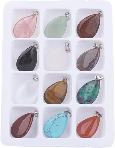 Miniatura 28 de Encantos de piedras preciosas de Fashewelry. Dije de cristal de chakra curativo para la fabricación de joyas., latín, G-G948-18P-FW