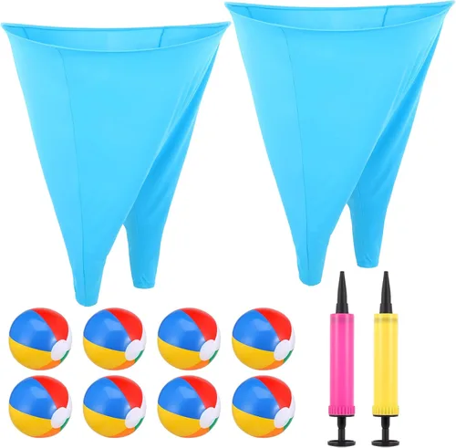 Juego de 12 pantalones de abuela para patio – Juego gigante de fiesta al aire libre con 2 pantalones grandes, 8 bolas inflables y 2 bombas para