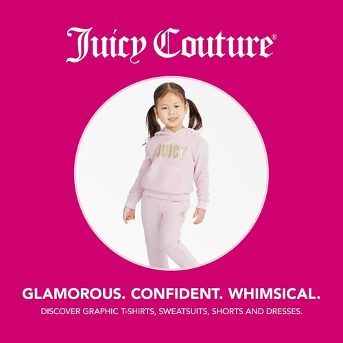 Miniatura 3 de Juicy Couture Girls' Long Sleeve Plush Velour Full Zip Hoodie Sweatshirt with Front Pockets