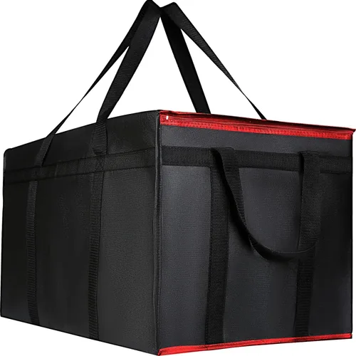Miniatura 9 de musbus - Paquete de 2 bolsas de compra aislantes XL, rojas, reutilizables, de alta resistencia, con cierre, plegables, para compras, para coche