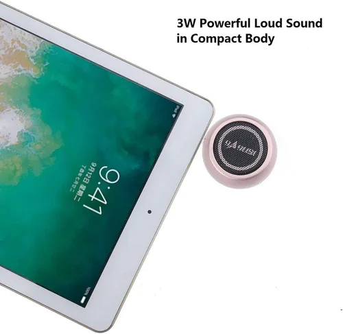 Miniatura 3 de Mini altavoz portátil con conector de entrada auxiliar de 0.138 in, altavoz de línea de teléfono móvil de 3 W para iPhone, iPad, iPod, tableta, Oro