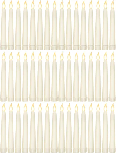 Miniatura 16 de Funtery - 48 piezas de velas LED cónicas sin llama de 11 pulgadas, velas parpadeantes que funcionan con pilas, en masa para Navidad, iglesia, boda
