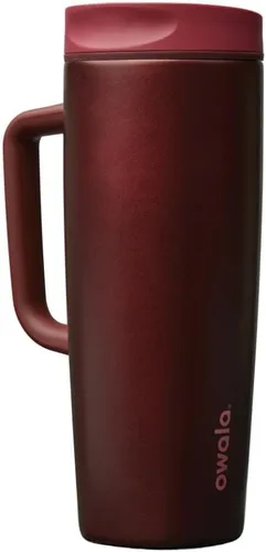 Miniatura 16 de Owala SmoothSip Slider - Vaso de café aislado de acero inoxidable, reutilizable, taza de café helado, taza de viaje para café caliente, sin BPA, 12