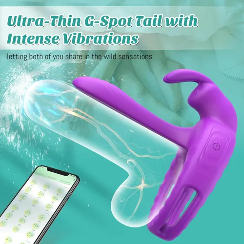 Miniatura 3 de Anillo vibrador para pene juguetes sexuales para parejas mujeres - Vibrador manga para pene con vibradores de clítoris de conejo, manga de juguete