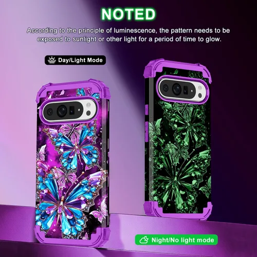 Miniatura 3 de Rancase Funda para Google Pixel 10 Pro XL 2025, brilla en la oscuridad de tres capas [protección de grado militar] resistente a prueba de golpes