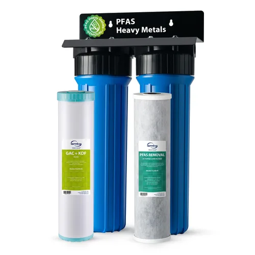 Miniatura 10 de iSpring WGB22B - Sistema de filtración de agua de 2 etapas para toda la casa, filtros de bloque de sedimentos y carbono de 20 x 4.5 pulgadas