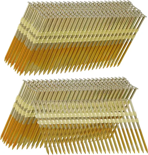 Miniatura 11 de Clavos de marco de 21 grados, 500 unidades, vástago de anillo de 3-1/4 pulgadas x 0.131 pulgadas, cabeza redonda completa galvanizada EG