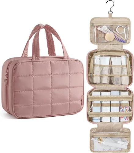 Miniatura 14 de Bolsa de viaje para artículos de aseo personal BAGSMART con organizador para joyas, bolsa de viaje colgante para artículos de tocador, organizador