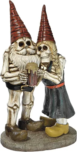 Miniatura 4 de Design Toscano Gnomo zombi - Gnomo esqueleto bávaro del Oktoberfest Gerta - Estatua de gnomo de jardín, 6½ pulgadas de ancho x 4½ pulgadas