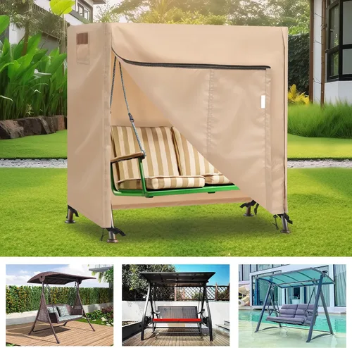 Miniatura 8 de Fundas para Columpios de Exterior para Columpio de Patio de 2 Asientos, 65" L x 50" P x 66" A, Funda para Columpio de 2 Asientos Impermeable, Funda