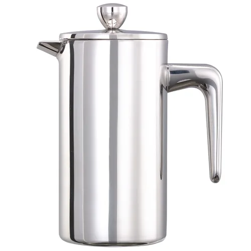 Miniatura 11 de Service Ideas PDWSA350BS Prensa de café de doble pared, acero inoxidable, cepillado, 12 oz. PDWSA350BS in Brushed