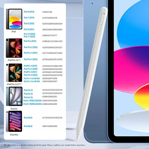 Miniatura 2 de Pluma táctil para iPad 11 y 10.ª generación, carga 14 minutos más rápida, con soporte para lápices, rechazo de palma, sensibilidad a la inclinación