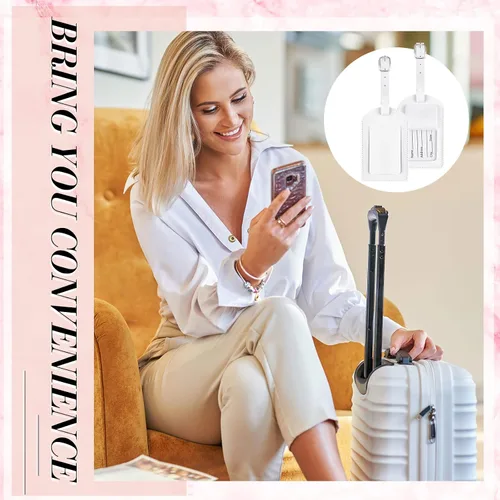 Miniatura 4 de 30 etiquetas de cuero para maleta, etiquetas de viaje para equipaje, mochila de viaje, regalos de boda, mujeres, hombres, adultos, niños, a granel