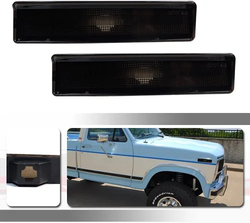 Miniatura 11 de Para 1980 1981 1982 1983 1984 1985 1986 Ford BRONCO F-150 F-250 F-350 Luces de marcador laterales de parachoques delantero lente ámbar LED Luces LED