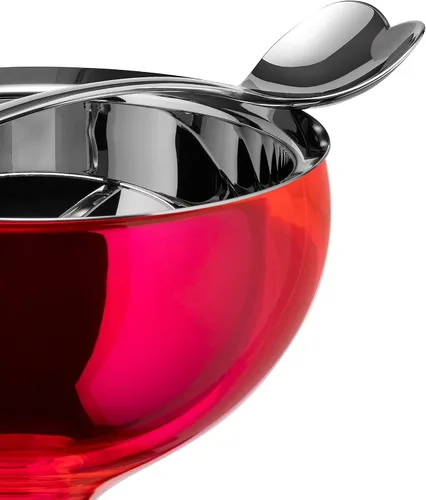Miniatura 17 de Alessi AMMI01S AZ Big Love - Juego de helados de diseño, cuenco en acero inoxidable 18/10 y resina termoplástica, color azul y cuchara de acero