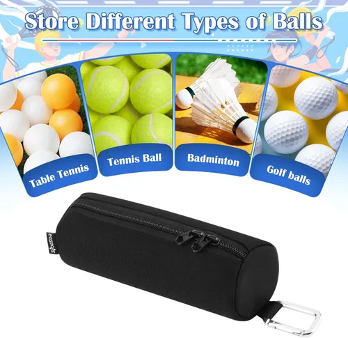 Miniatura 4 de Bolsa de almacenamiento portátil para pelotas de pádel con gancho de metal, bolsa de transporte para pelotas de pádel con capacidad para 3 piezas