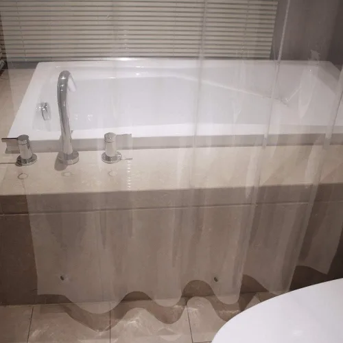 Miniatura 4 de AooHome Eva - Forro de ducha pequeño de 36 x 72 pulgadas, cortina de baño transparente de calibre 8 con ganchos, imanes inferiores, impermeable