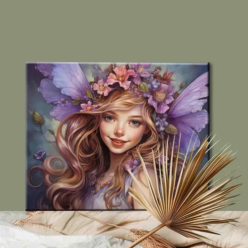 Miniatura 2 de Angel morado - Pintura por números para principiantes, delicadas muñecas con corona de pintura por números sobre lienzo, fácil de pintar obras