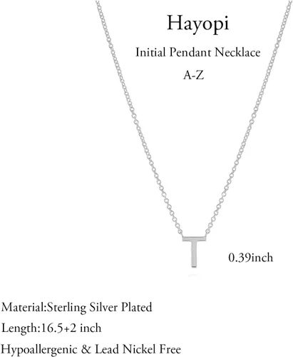 Miniatura 5 de Hayopi Initial Necklaces for Women,Dainty Silver Letter Necklace Name Personalized Monogram Pendant Necklace Simple Cute Initial Necklace Choker