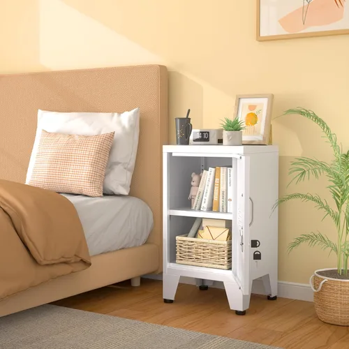 Miniatura 2 de Gabinete de casillero de almacenamiento de 62.2 cm de alto de metal con cerradura - Gabinete pequeño con cerradura para empleados, casillero