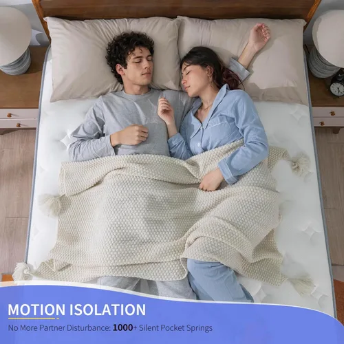 Miniatura 7 de Colchón tamaño individual, colchón mediano de 12 pulgadas en una caja, espuma viscoelástica de gel de enfriamiento híbrido y cama de resortes
