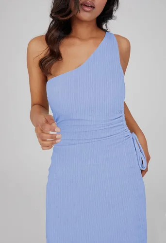 Miniatura 5 de AOHITE Vestido largo sexy de un hombro sin mangas con abertura lateral para mujer