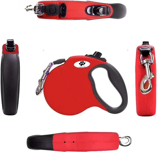 Miniatura 3 de Correa retráctil de 13 pies para perros grandes de hasta 26 libras, cinta de nailon sin enredos, rojo Dan S