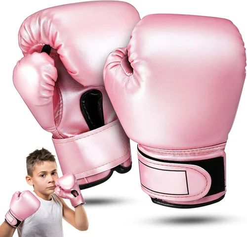 Miniatura 9 de Garneck Guantes de boxeo para niños, guantes de entrenamiento, guantes de entrenamiento Junior Punch PU cuero relleno de esponja para niños pequeños