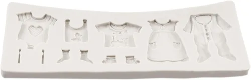 Miniatura 8 de Ropa de bebé Moldes de silicona para fondant para baby shower temático Cupcake Moldes para decoración de tartas Decoración de cupcakes Candy Estilo b