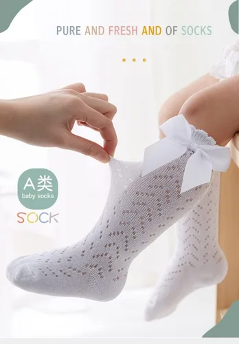 Miniatura 3 de QandSweet Calcetines hasta la rodilla para bebé, calcetines antideslizantes para recién nacidos, calcetines antideslizantes