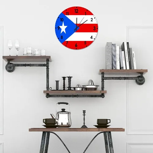 Miniatura 75 de Cheyan Reloj de pared con bandera de Canadá de 12 pulgadas, silencioso, sin tictac, de PVC, funciona con pilas, reloj redondo decorativo, regalo