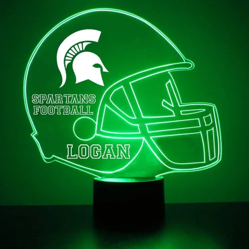 Miniatura 37 de Lámpara nocturna con señal LED personalizada de casco de fútbol de la Universidad de Alabama Crimson Tide con nombre o imagen personalizada