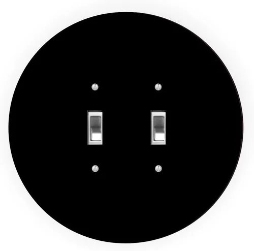 Island Gifting - Diseño negro - Cubierta redonda para placa de interruptor de luz - Palanca doble