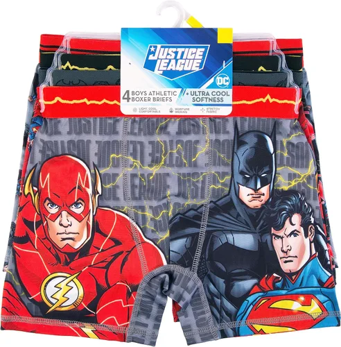 Miniatura 2 de DC Comics Calzoncillos bóxer de superhéroe para niño con Batman, Flash, Superman y más, tallas 4, 6, 8, 10, 12
