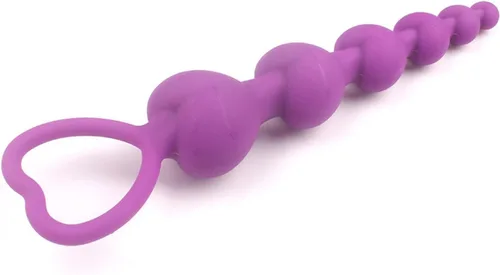 Perlas de corazón con tapón anal suave, juguetes para el ano, bolas grandes, estimulantes de silicona para el punto G, tapones para los glúteos