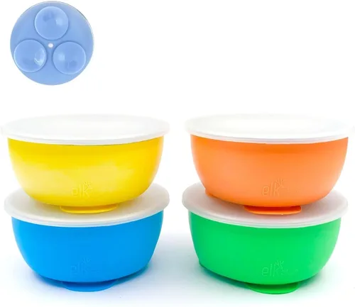 Miniatura 11 de Elk and Friends Cuencos de acero inoxidable + funda de silicona y tapa de almacenamiento Bebés, niños pequeños Cuencos para cereales