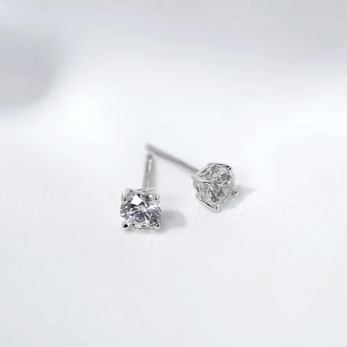 Miniatura 4 de Tienda Collection Plated Sterling Silver Stud Earrings made with Genuine Topaz Gemstones
