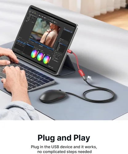 Miniatura 6 de JSAUX Adaptador USB C a USB 3.0 [2 unidades], USB C macho a USB hembra OTG adaptador compatible con MacBook Pro/Air, iPhone 17 Pro Max/iPhone Rojo